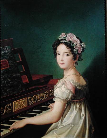 The Artist's Daughter at the Clavichord de Zacarias Gonzalez Velazquez