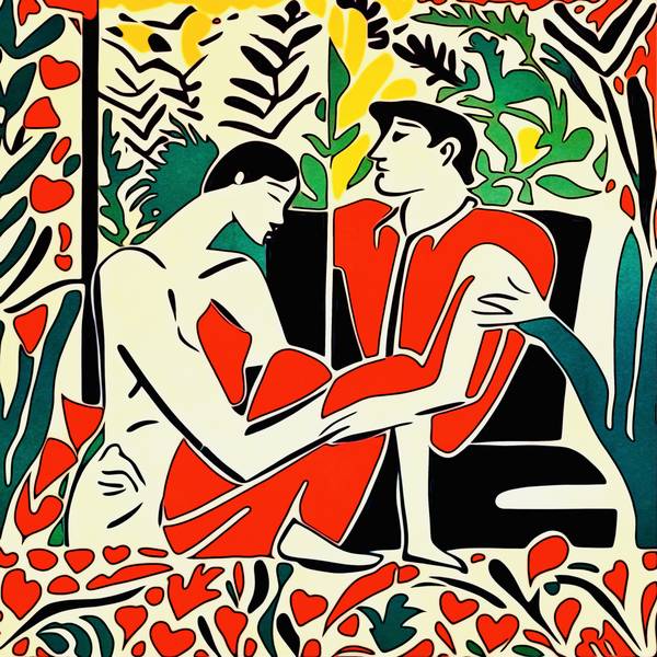 Liebespaar, Motiv 2-Matisse inspired de zamart