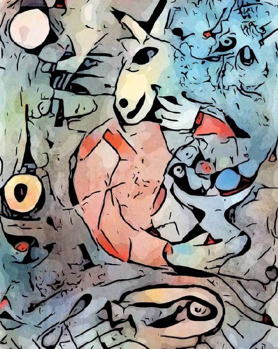 Miro trifft Chagall (La veste rouge) de zamart