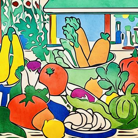 Gesundes Essen-Matisse inspired